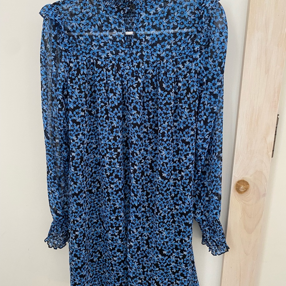 Mi Ami Blue Floral Smocked Dress Sz. XS - Picture 4 of 5